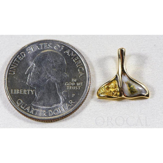 Orocal Gold Quartz Whales Tail Pendant PDLWT112NQ-Destination Gold Detectors