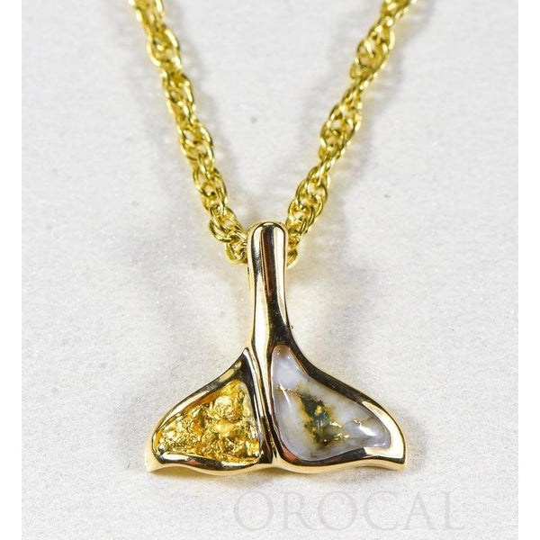 Orocal Gold Quartz Whales Tail Pendant PDLWT112NQ-Destination Gold Detectors