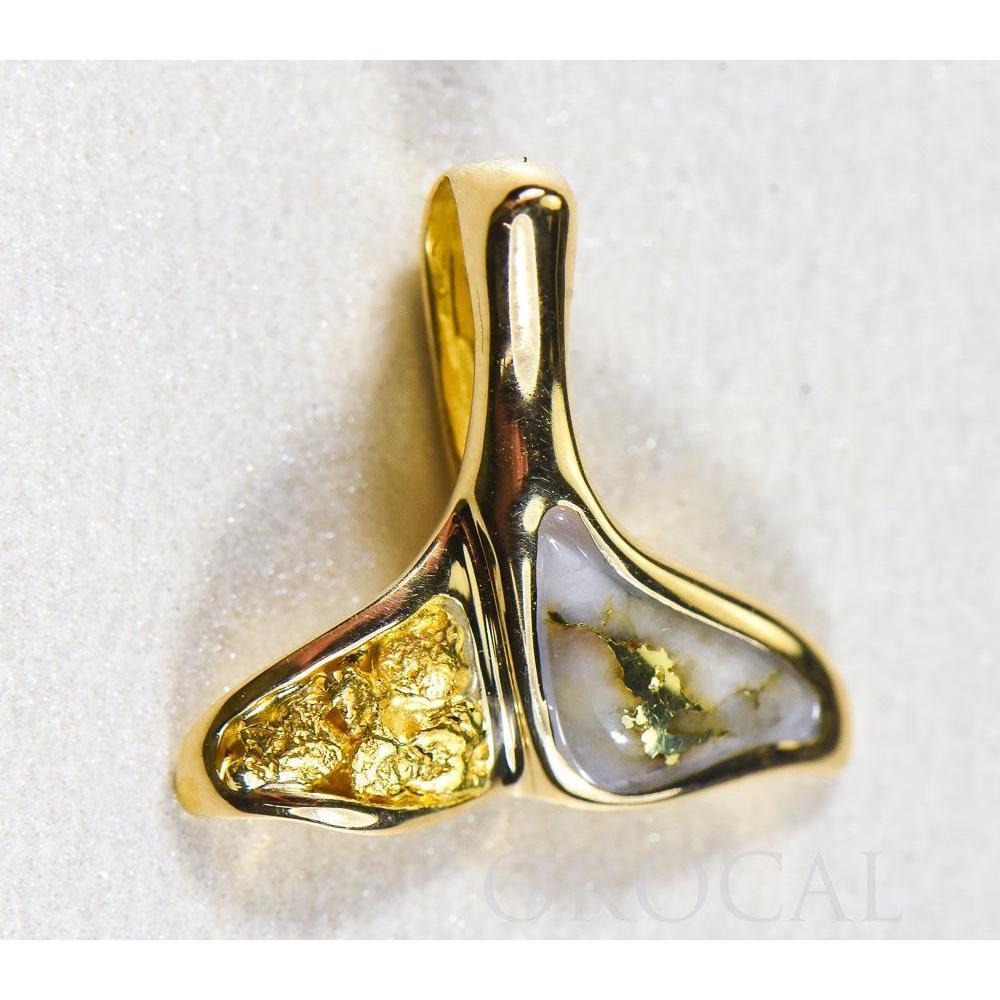 Orocal Gold Quartz Whales Tail Pendant PDLWT112NQ-Destination Gold Detectors