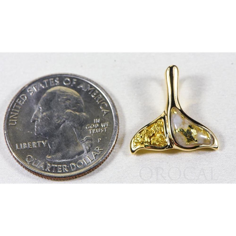 Orocal Gold Quartz Whales Tail Pendant PDLWT113NQ-Destination Gold Detectors