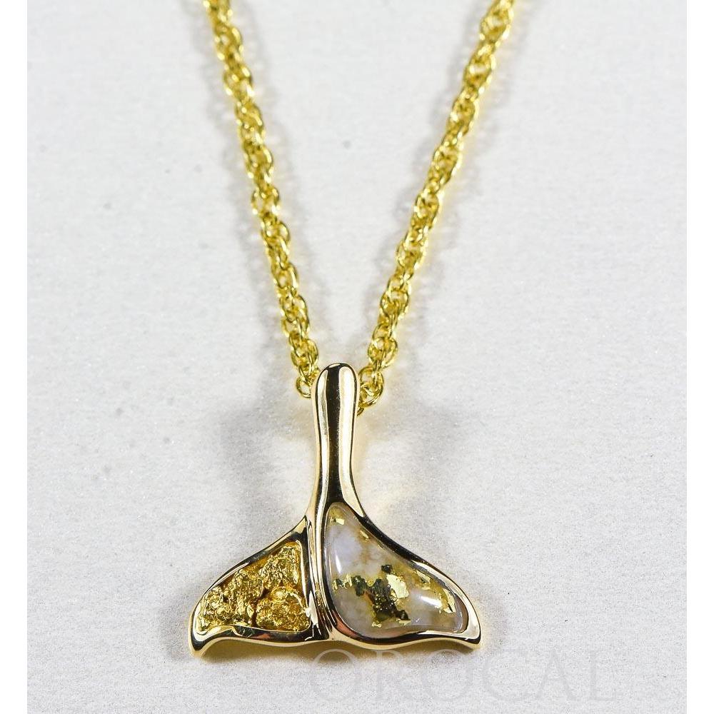 Orocal Gold Quartz Whales Tail Pendant PDLWT113NQ-Destination Gold Detectors