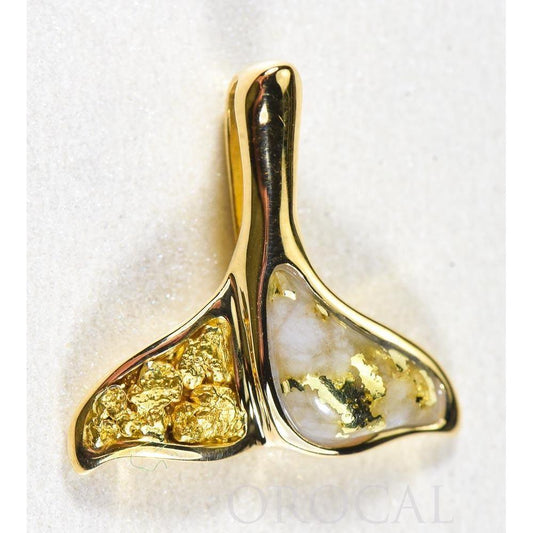 Orocal Gold Quartz Whales Tail Pendant PDLWT113NQ-Destination Gold Detectors