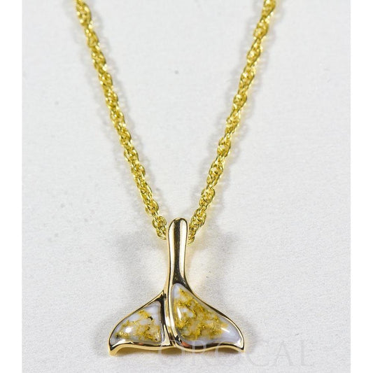 Orocal Gold Quartz Whales Tail Pendant PDLWT113Q-Destination Gold Detectors
