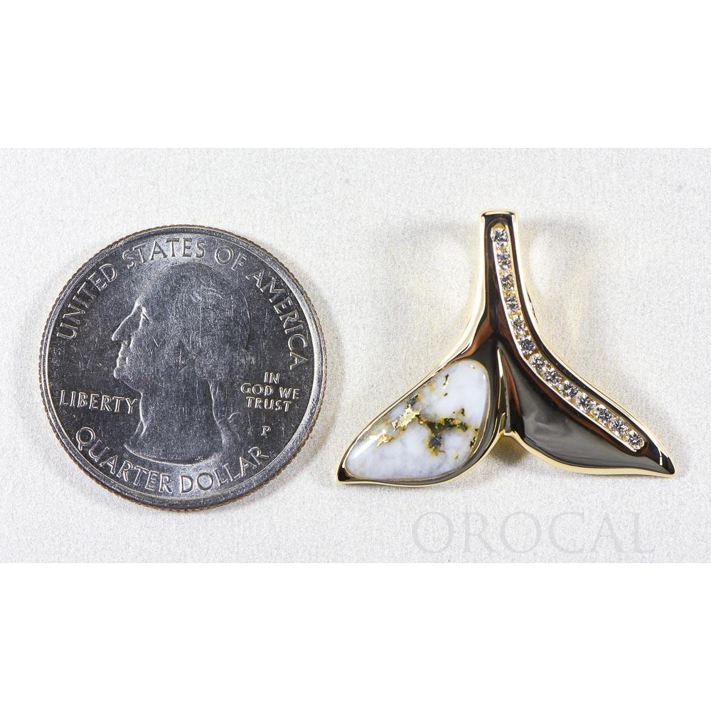 Orocal Gold Quartz Whales Tail Pendant PDLWT17HDQ-Destination Gold Detectors