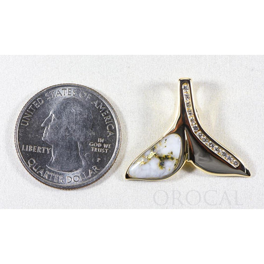 Orocal Gold Quartz Whales Tail Pendant PDLWT17HDQ-Destination Gold Detectors