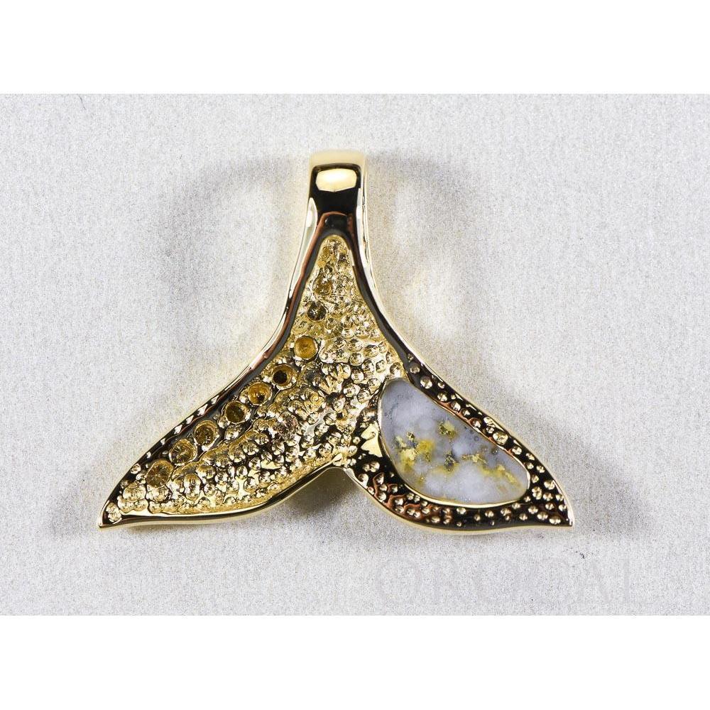 Orocal Gold Quartz Whales Tail Pendant PDLWT17HDQ-Destination Gold Detectors