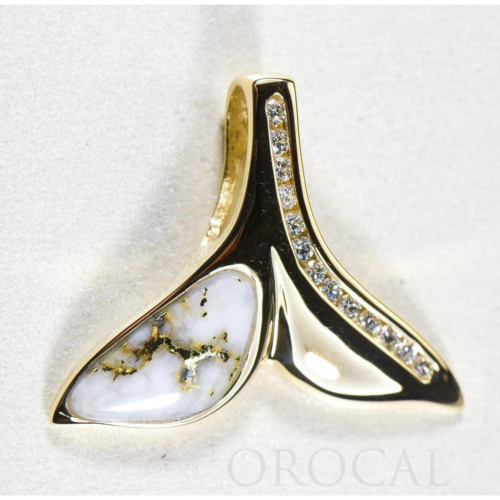 Orocal Gold Quartz Whales Tail Pendant PDLWT17HDQ-Destination Gold Detectors