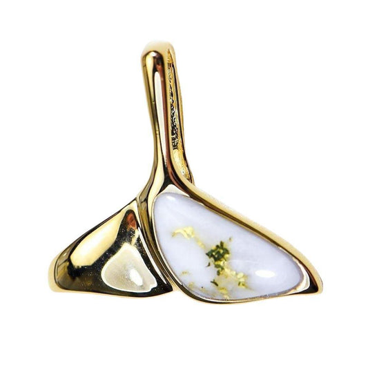Orocal Gold Quartz Whales Tail Pendant PDLWT30QX-Destination Gold Detectors