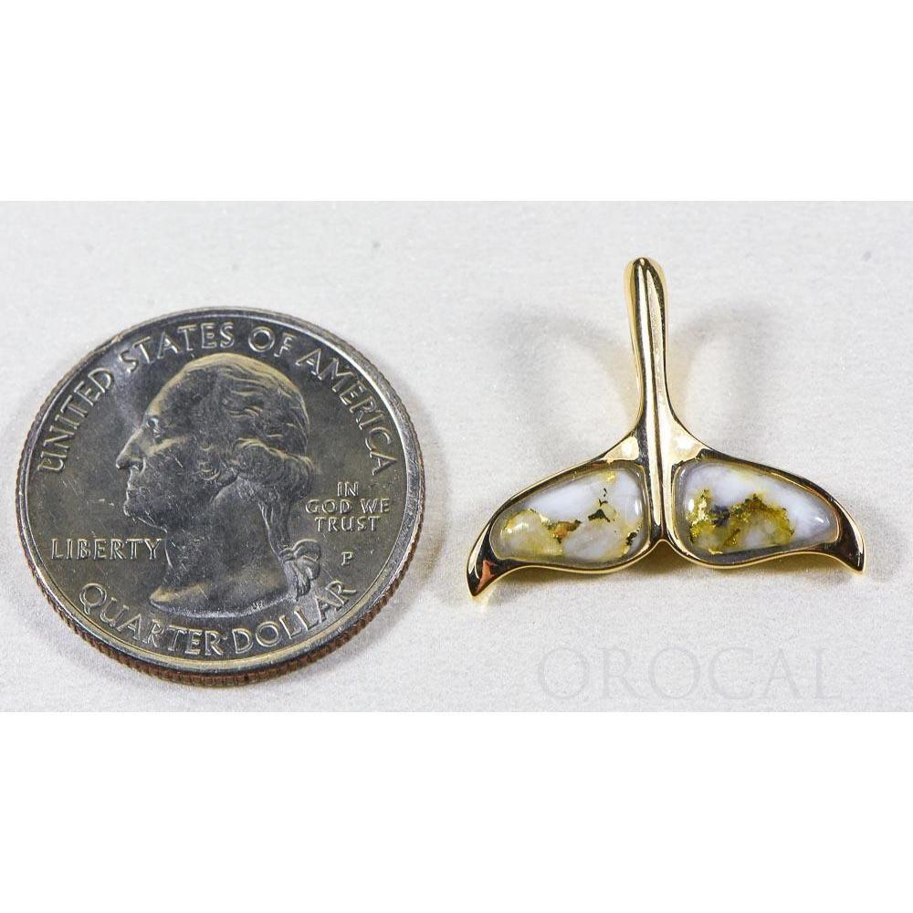 Orocal Gold Quartz Whales Tail Pendant PDLWT8HMQX-Destination Gold Detectors