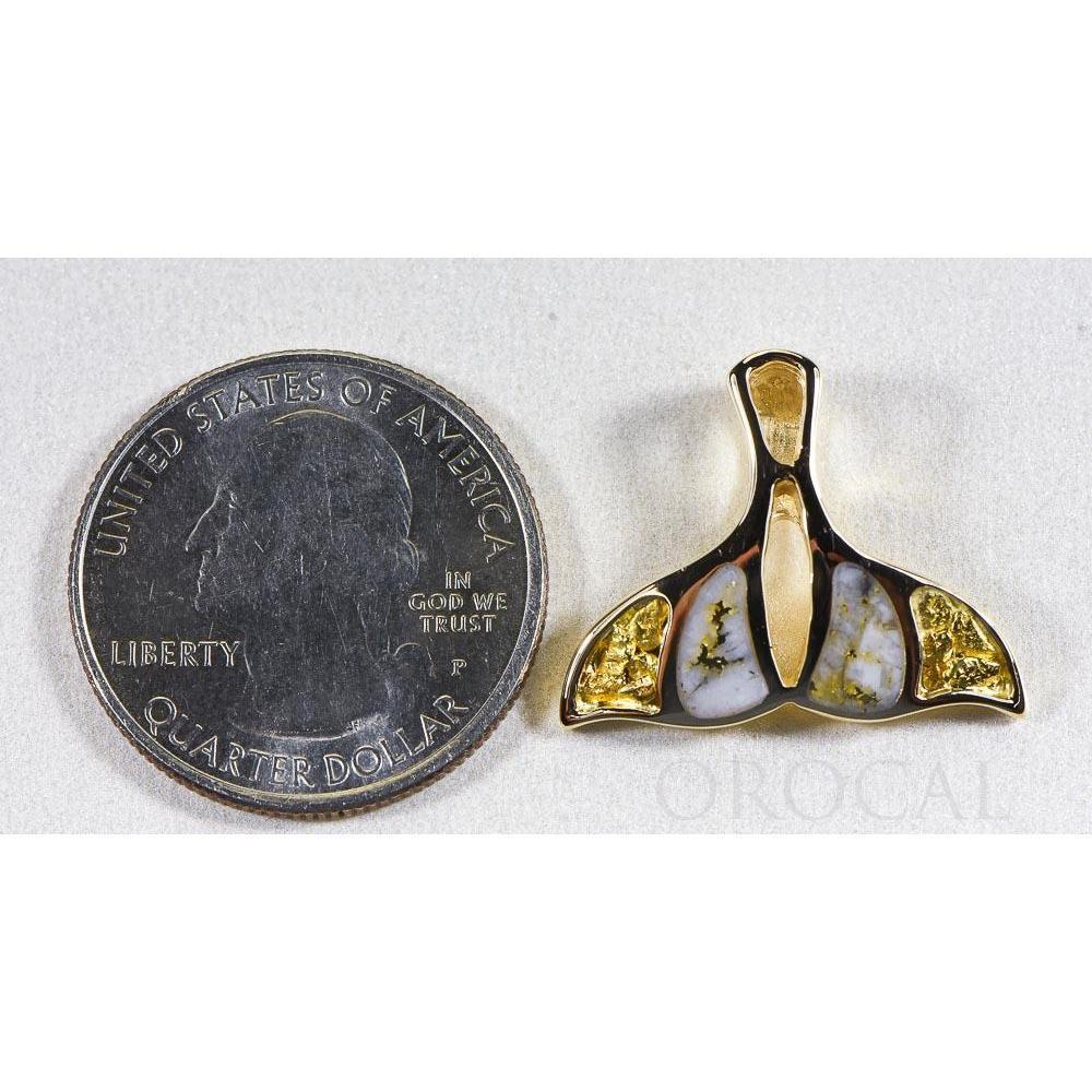 Orocal Gold Quartz Whales Tail Pendant PWT25NQX-Destination Gold Detectors