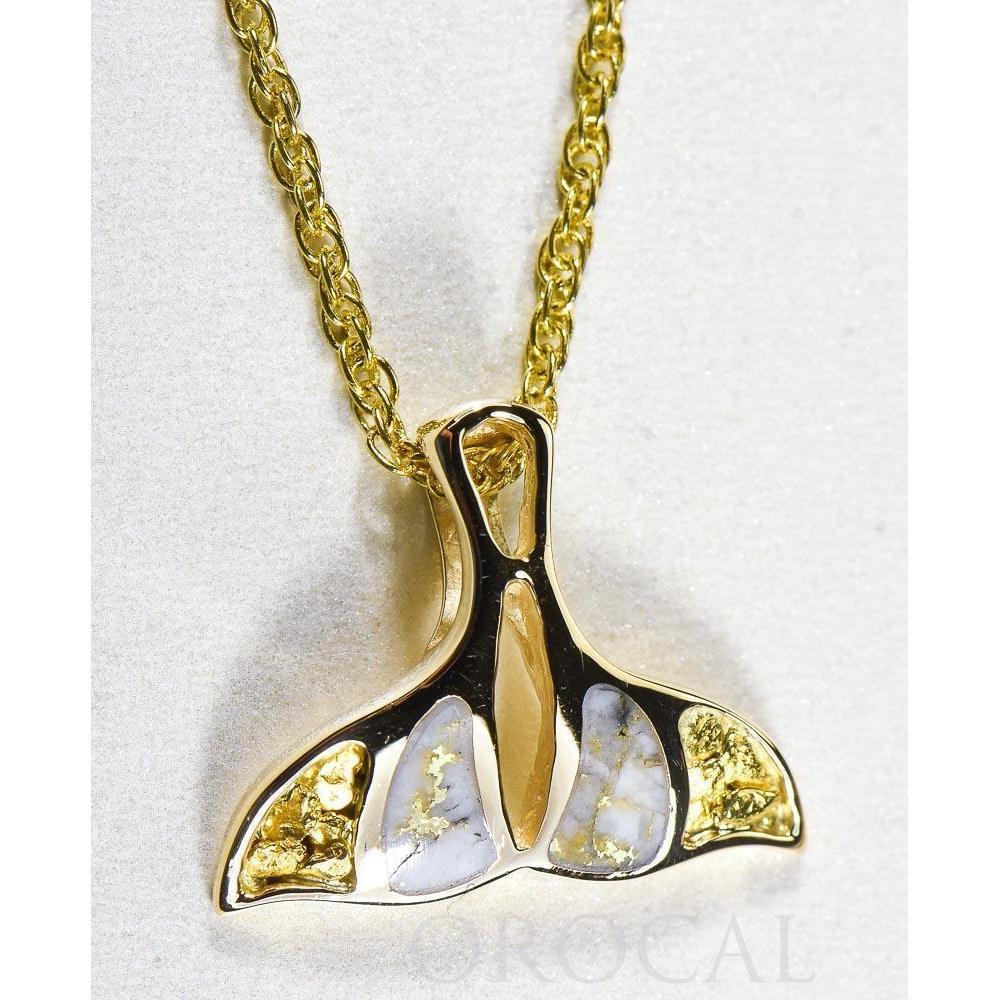 Orocal Gold Quartz Whales Tail Pendant PWT25NQX-Destination Gold Detectors