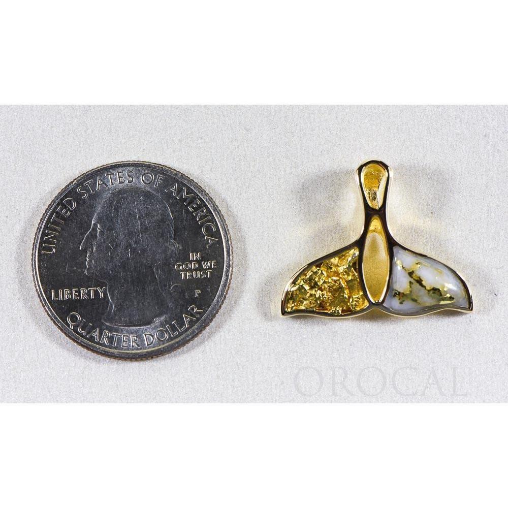 Orocal Gold Quartz Whales Tail Pendant PWT26NQX-Destination Gold Detectors