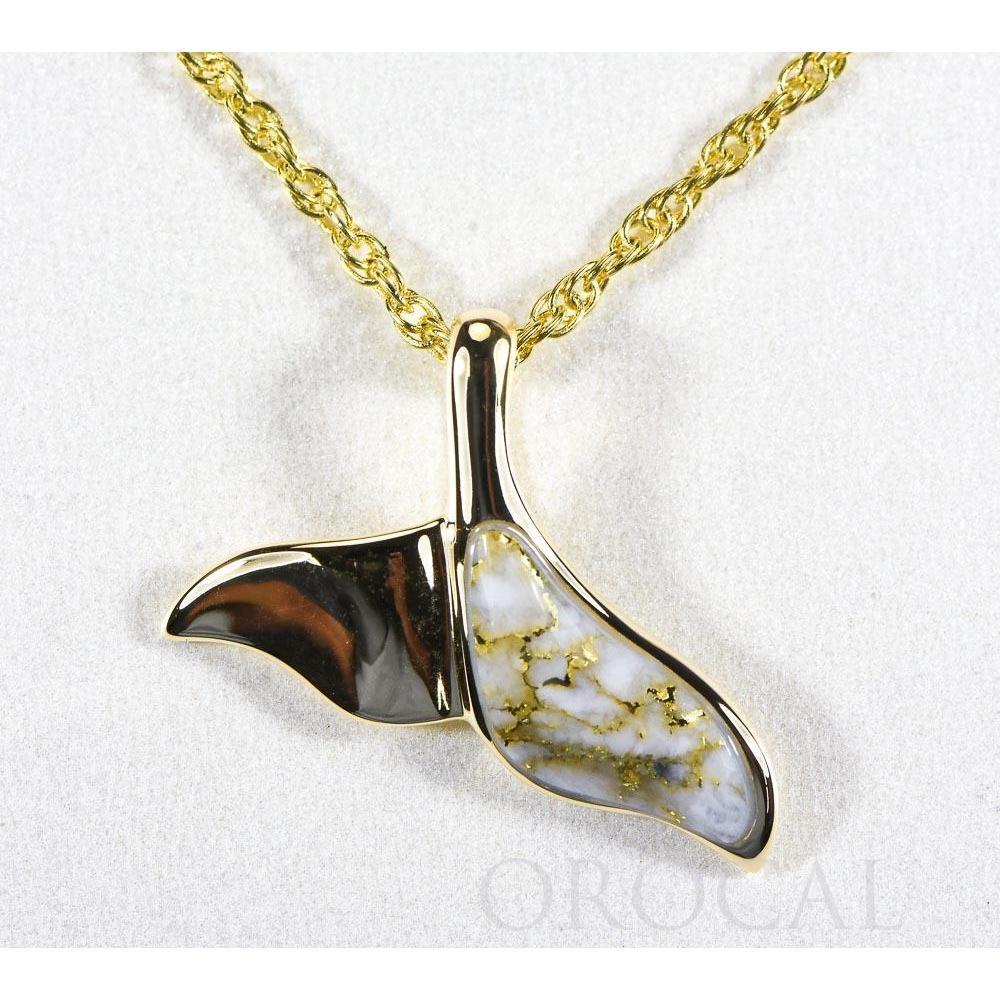 Orocal Gold Quartz Whales Tail Pendant PWT37QX-Destination Gold Detectors