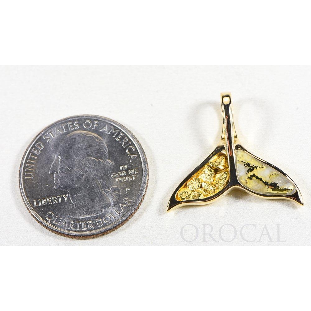 Orocal Gold Quartz Whales Tail Pendant PWT41NQ-Destination Gold Detectors
