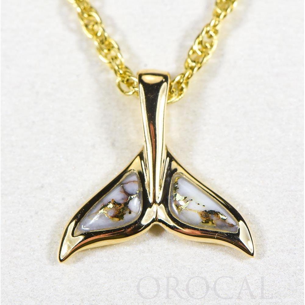 Orocal Gold Quartz Whales Tail Pendant PWT44SQ-Destination Gold Detectors