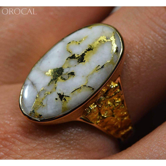 Orocal Gold Quartz with Gold Nuggets Ladies Ring RLEA2Q-Destination Gold Detectors
