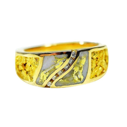 Orocal Gold Quartz Men's Ring with Diamonds RM731D14NQ-Destination Gold Detectors