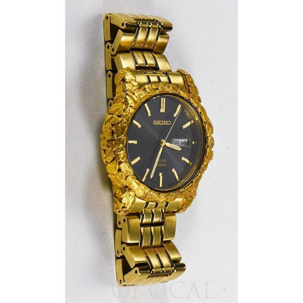 Orocal Seiko Solar Gold Nugget Inlay Watch-Destination Gold Detectors