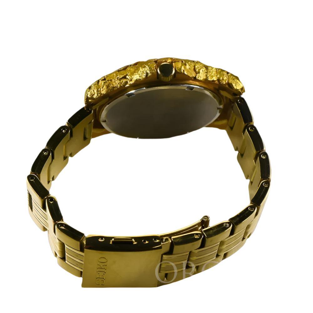 Orocal Seiko Solar Gold Nugget Inlay Watch-Destination Gold Detectors