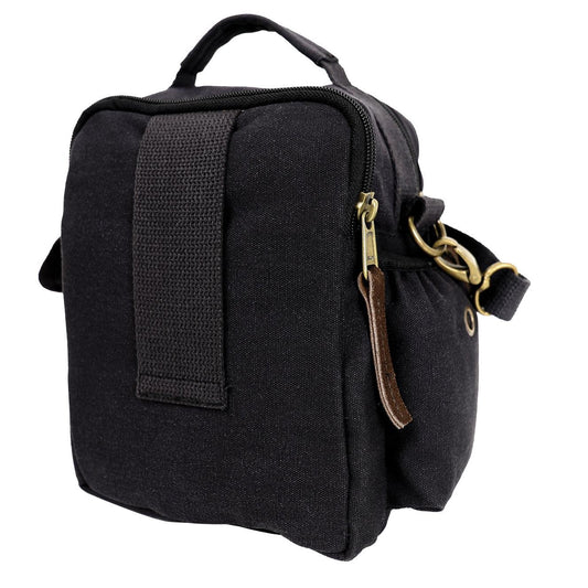Rothco Canvas & Leather Travel Shoulder Bag - Black-Destination Gold Detectors