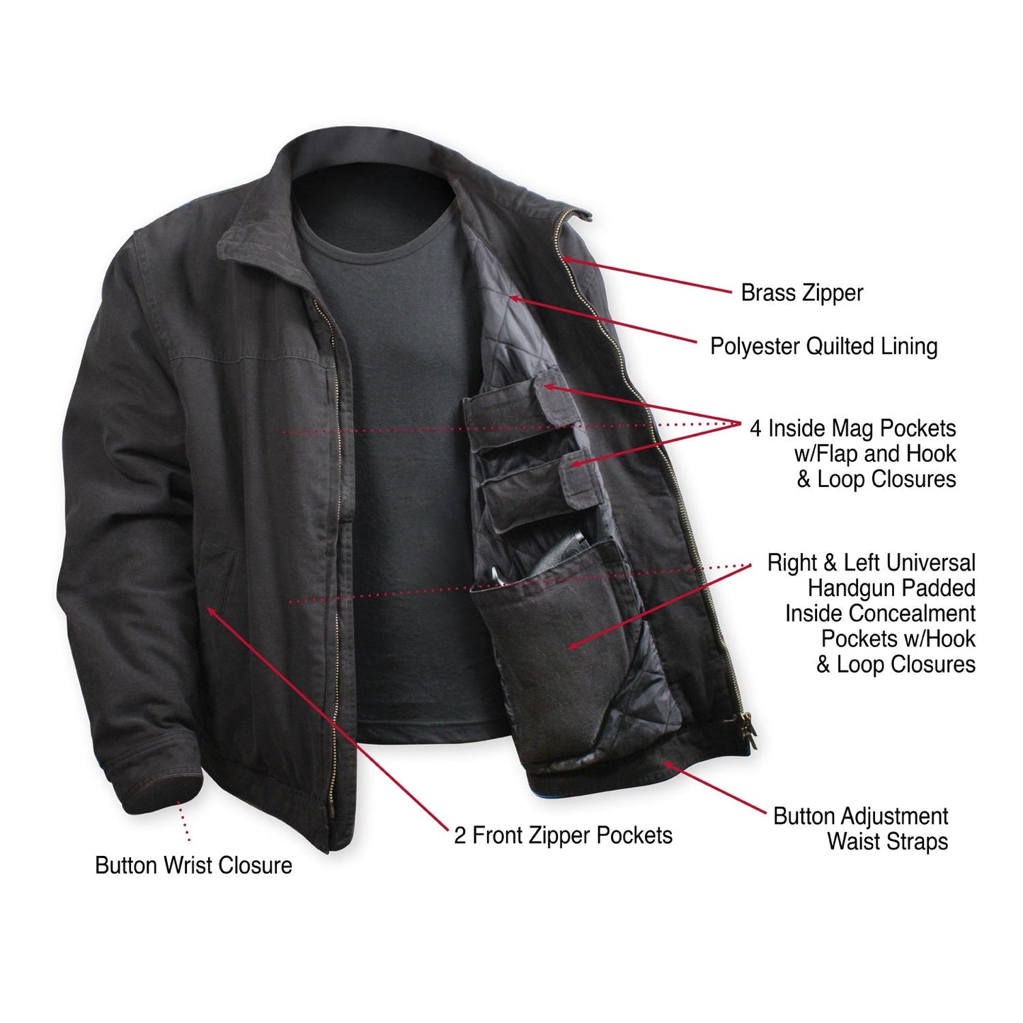 Rothco Concealed Carry 3 Season Jacket-Destination Gold Detectors