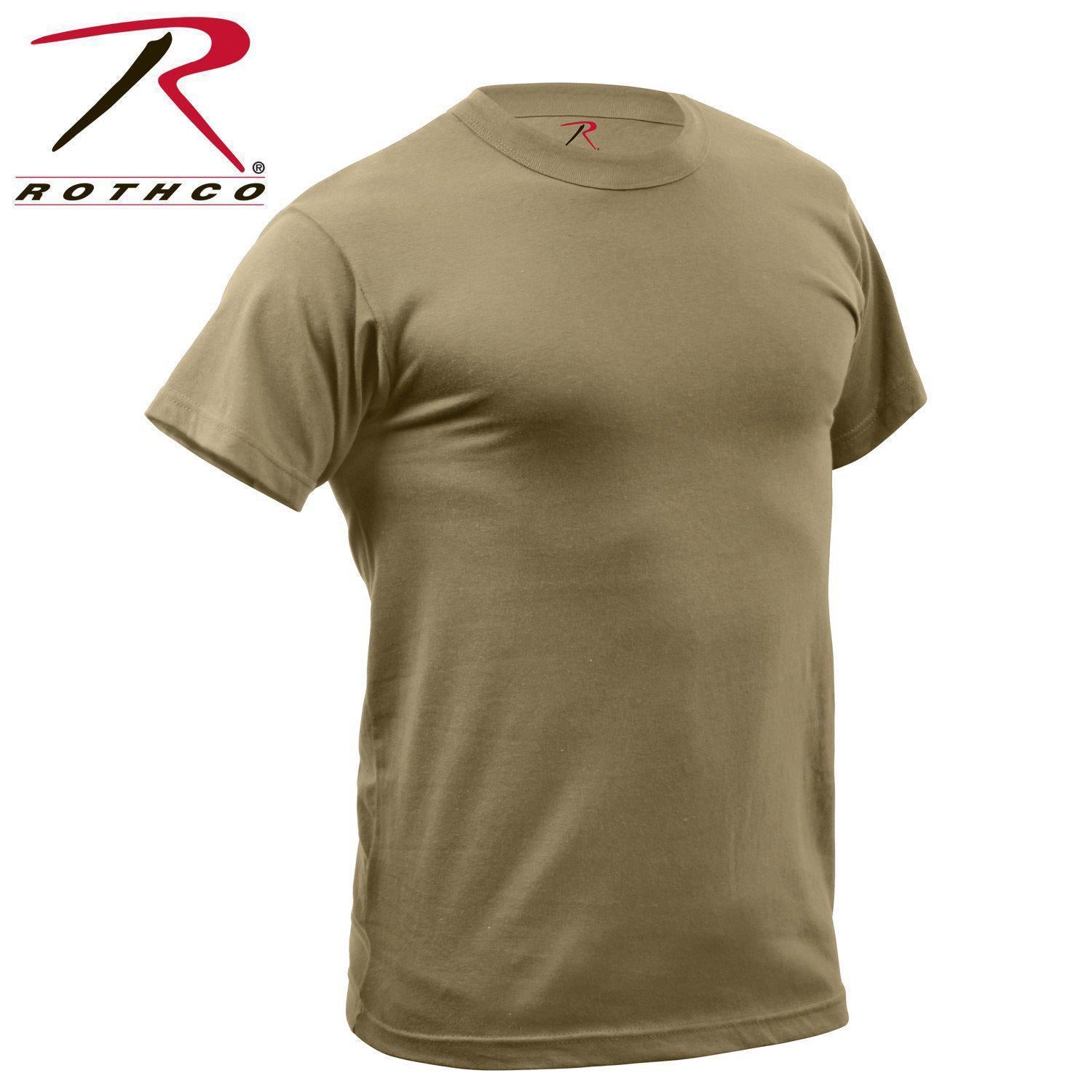 Rothco Quick Dry Moisture Wicking T-Shirt Coyote Brown-Destination Gold Detectors