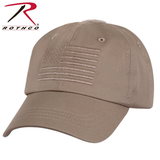 Rothco Tactical Operator Cap With US Flag Khaki-Destination Gold Detectors