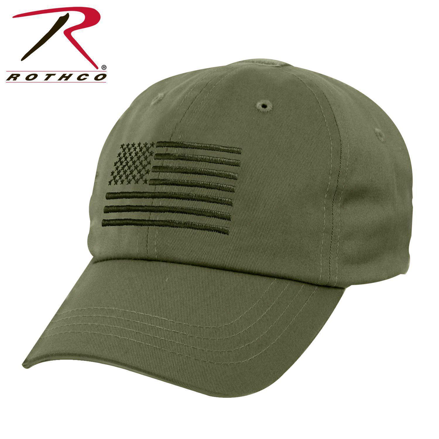 Rothco Tactical Operator Cap With US Flag Olive Drab-Destination Gold Detectors