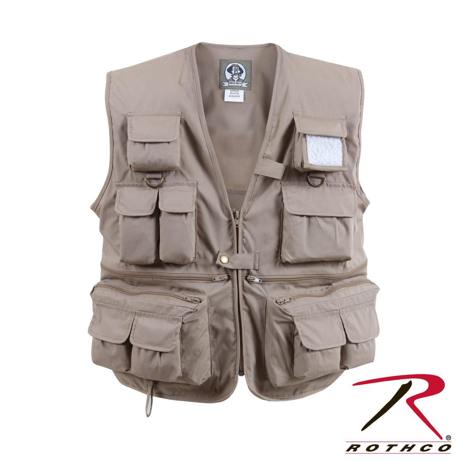 Rothco Uncle Milty Travel Vest Khaki-Destination Gold Detectors