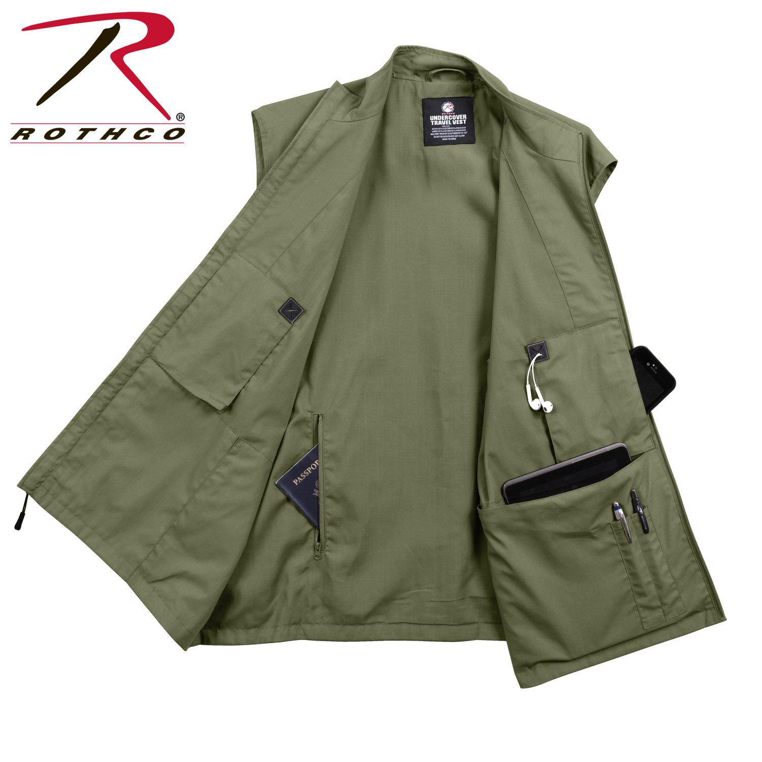 Rothco Undercover Travel Vest Olive Drab-Destination Gold Detectors