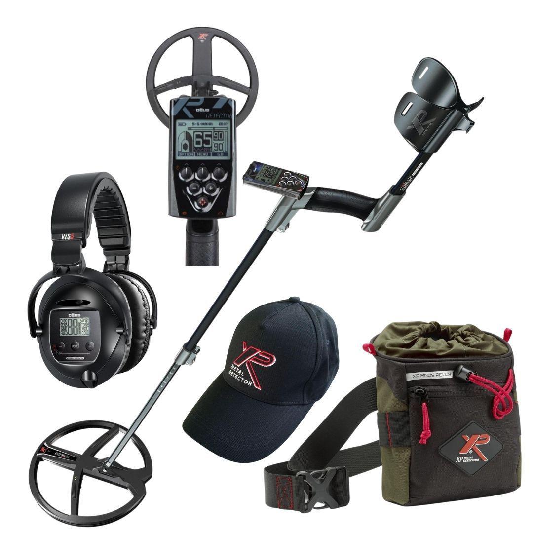 XP DEUS Metal Detector Full 9" Coil RC & WS5 - X35 + XP Cap + XP Pouch-Destination Gold Detectors